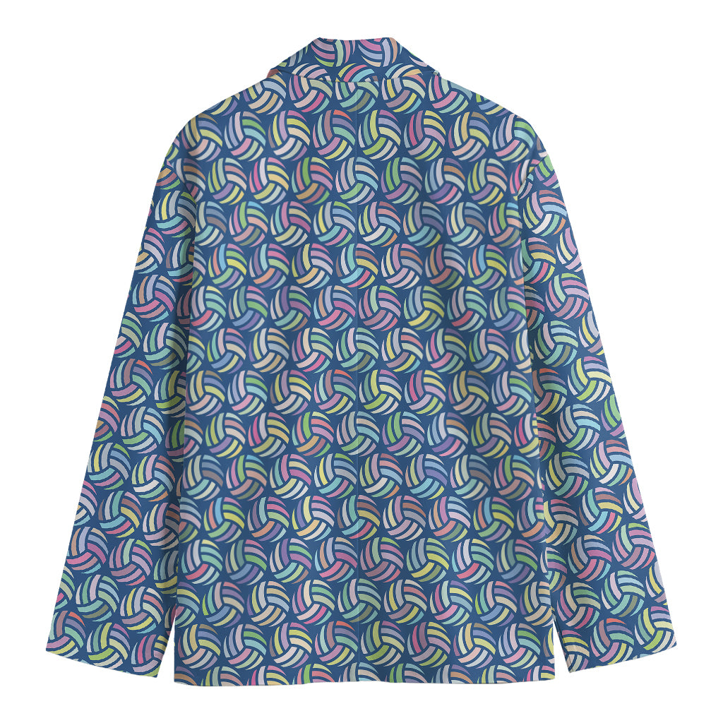 Pastel Volleyball Pattern Print Men's Blazer