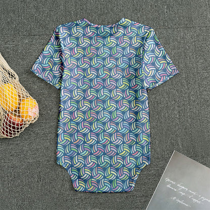 Pastel Volleyball Pattern Print Men's Bodysuit