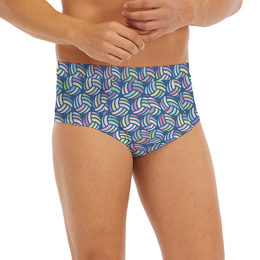 Pastel Volleyball Pattern Print Men's Briefs