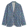 Pastel Volleyball Pattern Print Men's Cotton Blazer