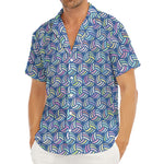 Pastel Volleyball Pattern Print Men's Deep V-Neck Shirt