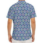 Pastel Volleyball Pattern Print Men's Deep V-Neck Shirt