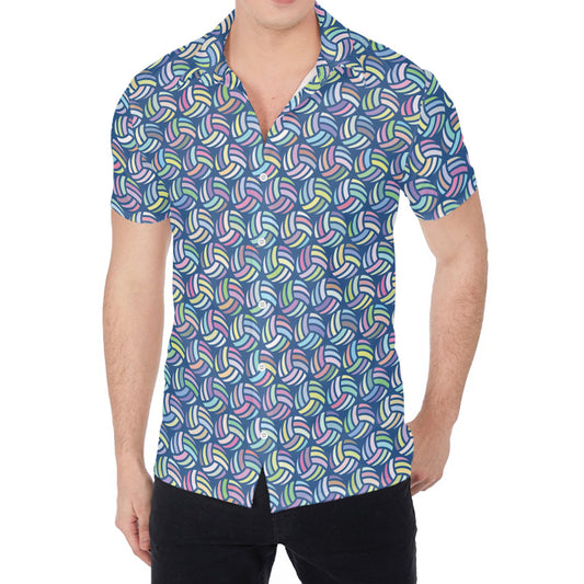 Pastel Volleyball Pattern Print Men's Shirt