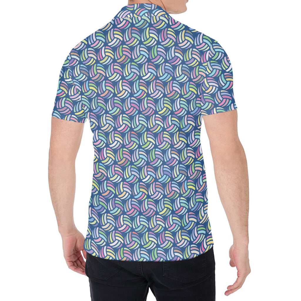 Pastel Volleyball Pattern Print Men's Shirt