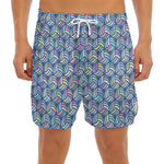 Pastel Volleyball Pattern Print Men's Split Running Shorts