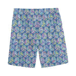 Pastel Volleyball Pattern Print Men's Sports Shorts