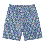 Pastel Volleyball Pattern Print Men's Swim Trunks