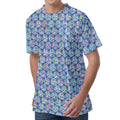 Pastel Volleyball Pattern Print Men's Velvet T-Shirt