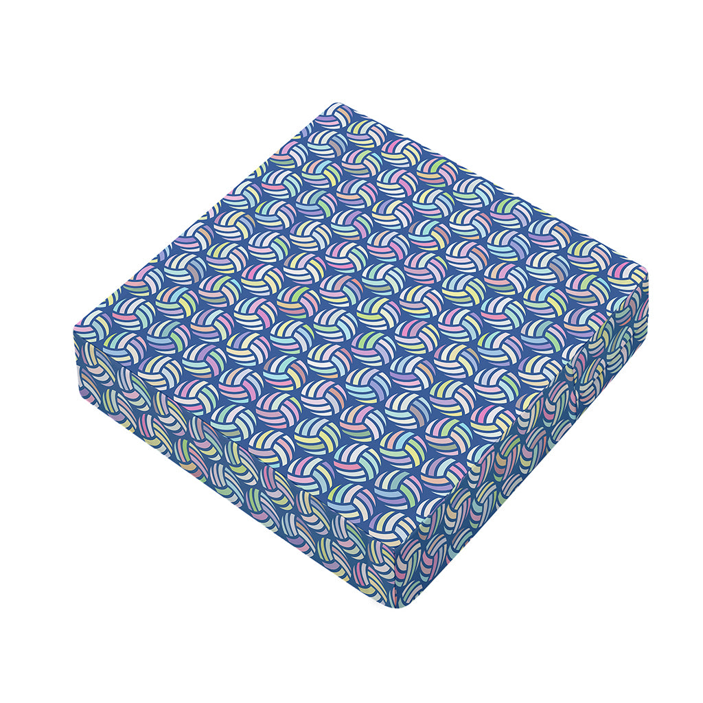 Pastel Volleyball Pattern Print Outdoor Seat Cushion Cover