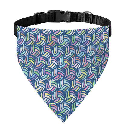 Pastel Volleyball Pattern Print Over The Collar Dog Bandana