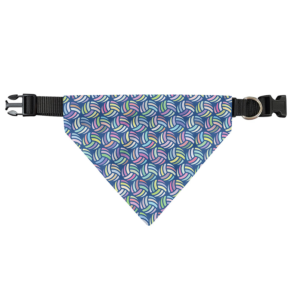 Pastel Volleyball Pattern Print Over The Collar Dog Bandana