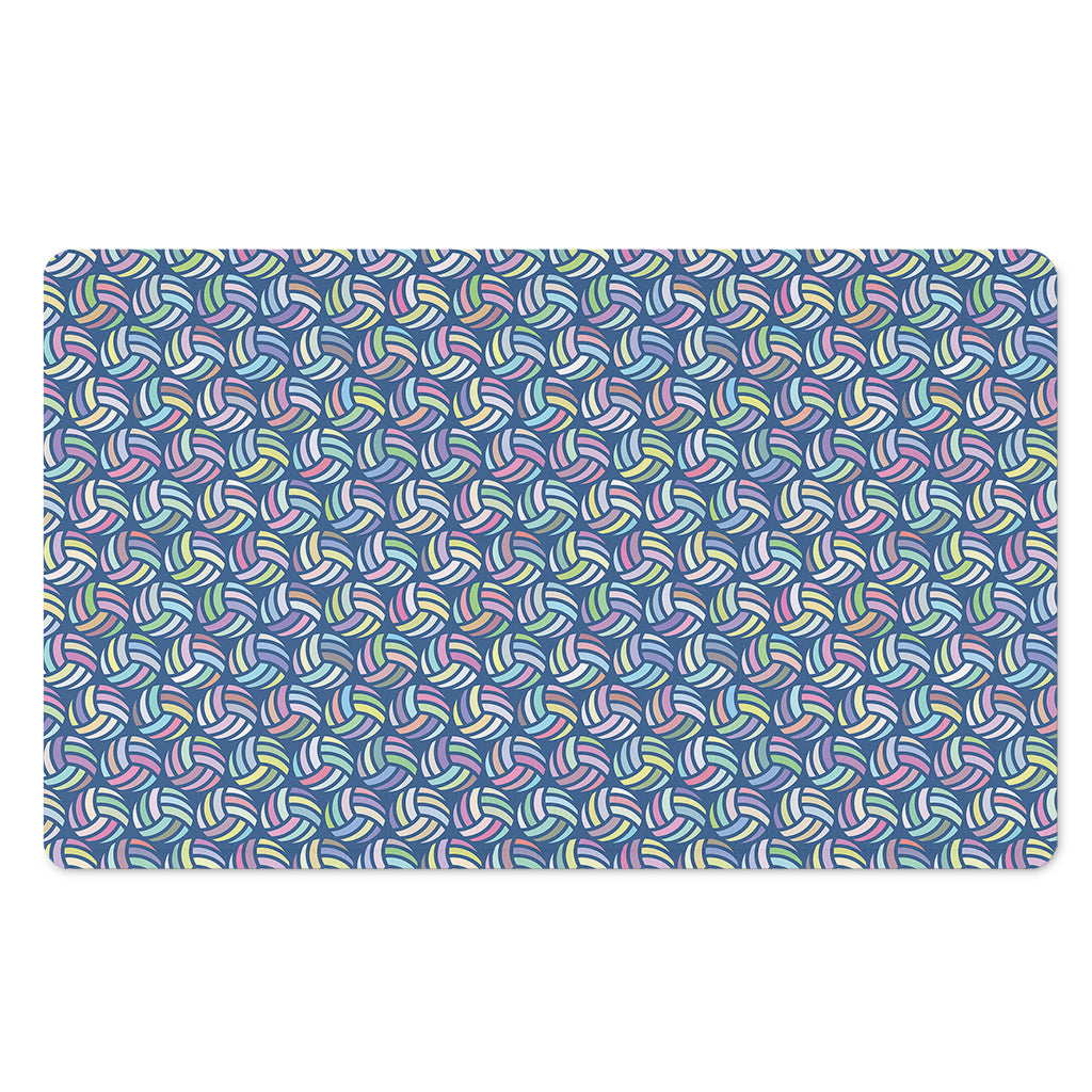 Pastel Volleyball Pattern Print Polyester Doormat