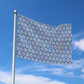Pastel Volleyball Pattern Print Polyester Flag