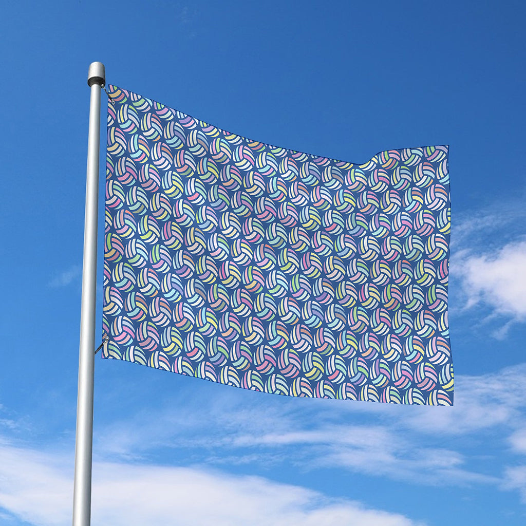 Pastel Volleyball Pattern Print Polyester Flag