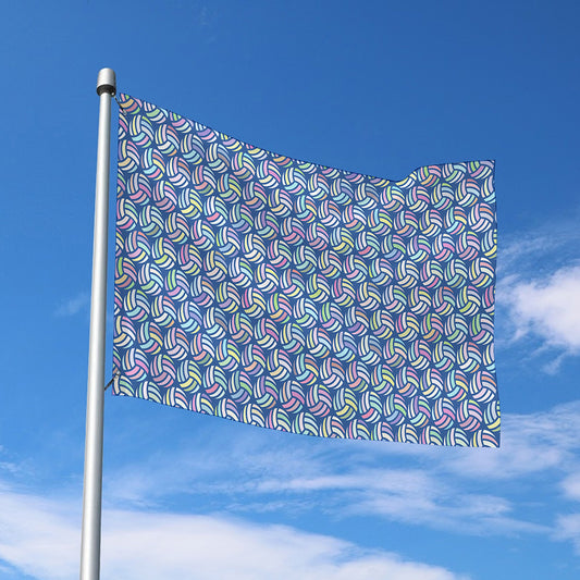 Pastel Volleyball Pattern Print Polyester Flag