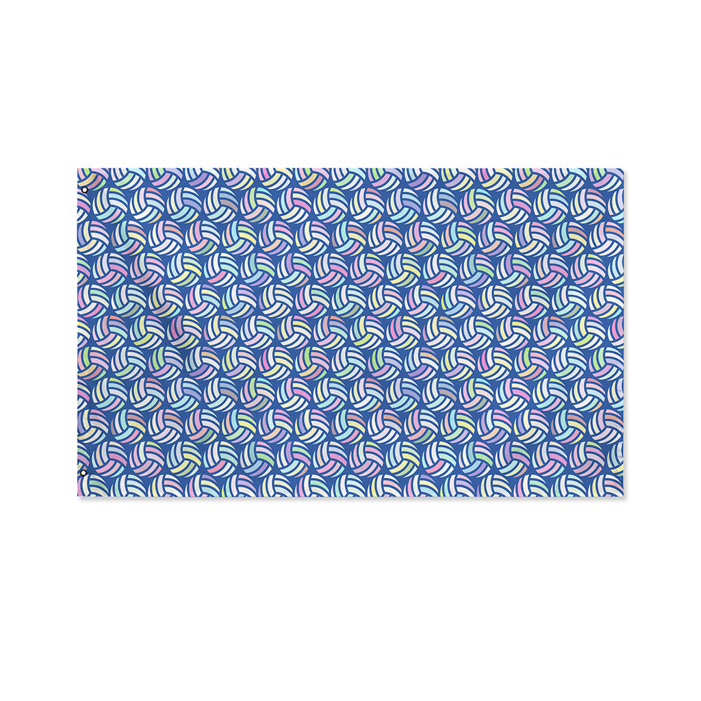 Pastel Volleyball Pattern Print Polyester Flag