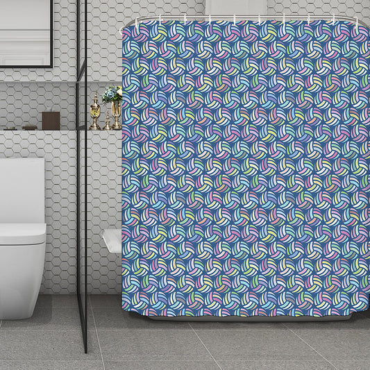 Pastel Volleyball Pattern Print Polyester Shower Curtain