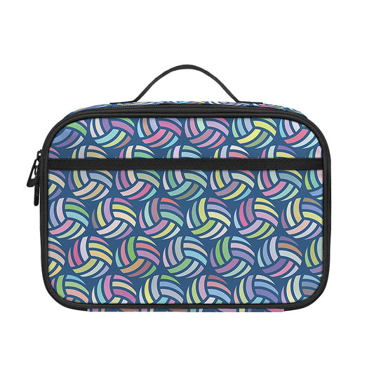 Pastel Volleyball Pattern Print Portable Lunch Bag