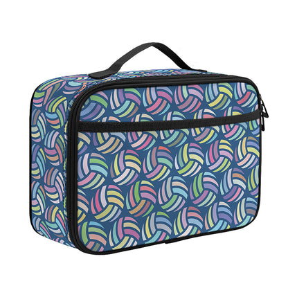 Pastel Volleyball Pattern Print Portable Lunch Bag
