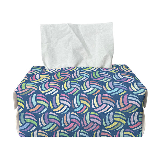 Pastel Volleyball Pattern Print Rectangle Tissue Box Cover
