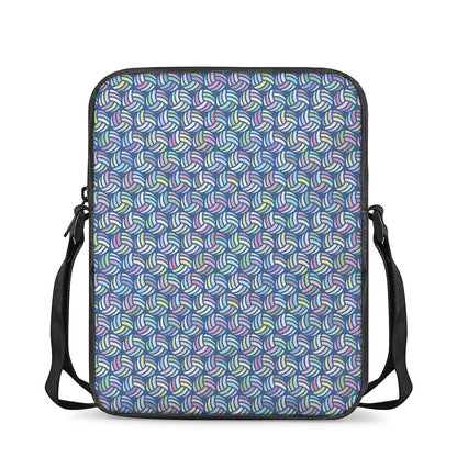 Pastel Volleyball Pattern Print Rectangular Crossbody Bag