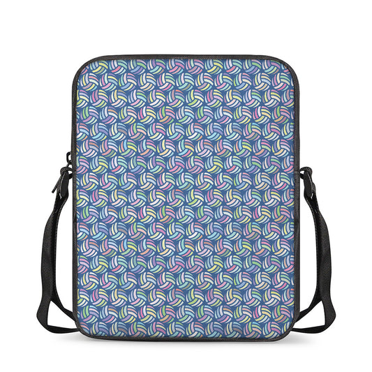 Pastel Volleyball Pattern Print Rectangular Crossbody Bag