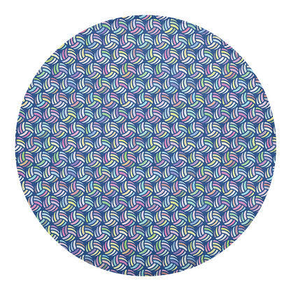 Pastel Volleyball Pattern Print Round Blanket