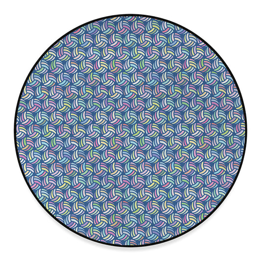 Pastel Volleyball Pattern Print Round Floor Mat