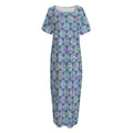 Pastel Volleyball Pattern Print Short Sleeve Long Nightdress
