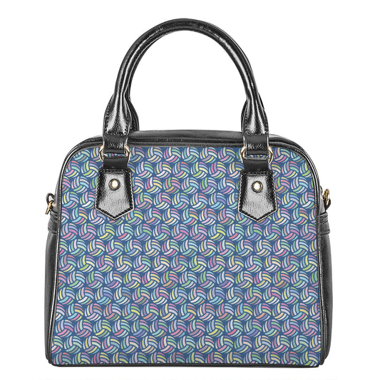 Pastel Volleyball Pattern Print Shoulder Handbag