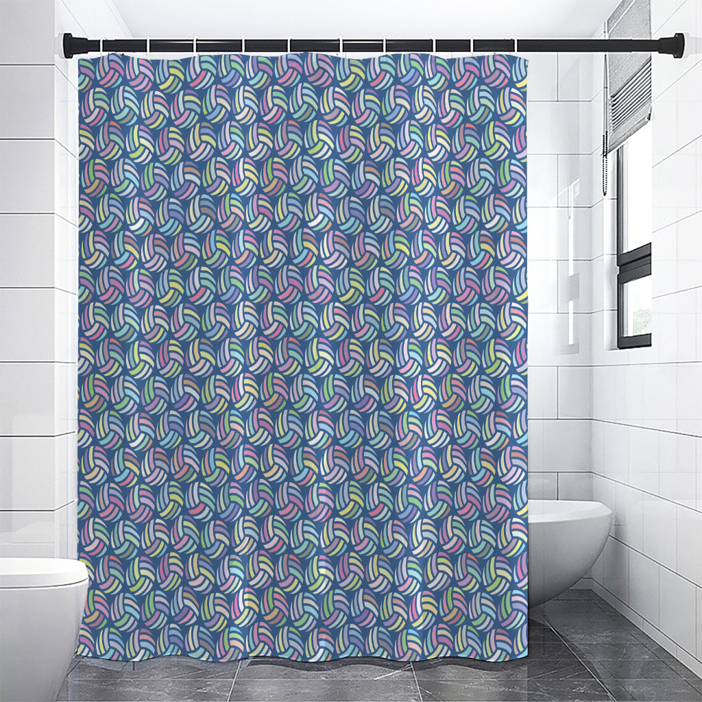 Pastel Volleyball Pattern Print Shower Curtain