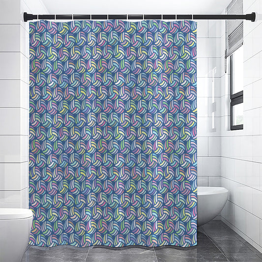 Pastel Volleyball Pattern Print Shower Curtain