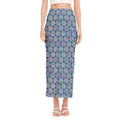 Pastel Volleyball Pattern Print Side Slit Maxi Skirt