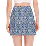 Pastel Volleyball Pattern Print Side Slit Mini Skirt