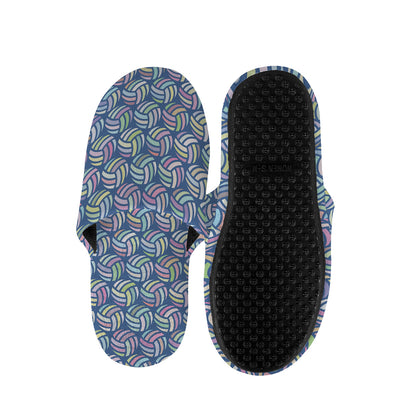Pastel Volleyball Pattern Print Slippers