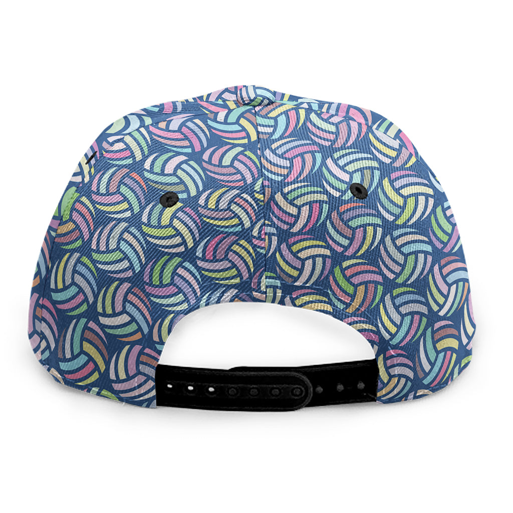 Pastel Volleyball Pattern Print Snapback Cap