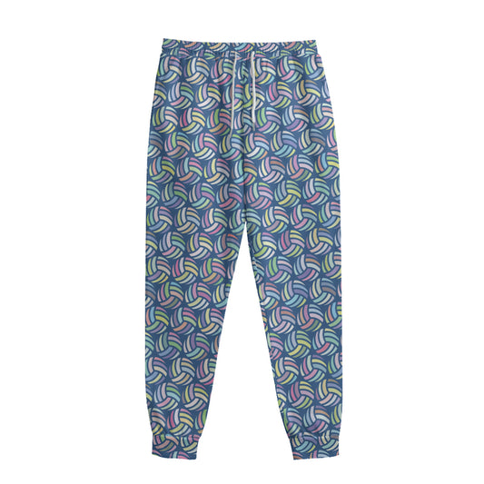 Pastel Volleyball Pattern Print Sweatpants