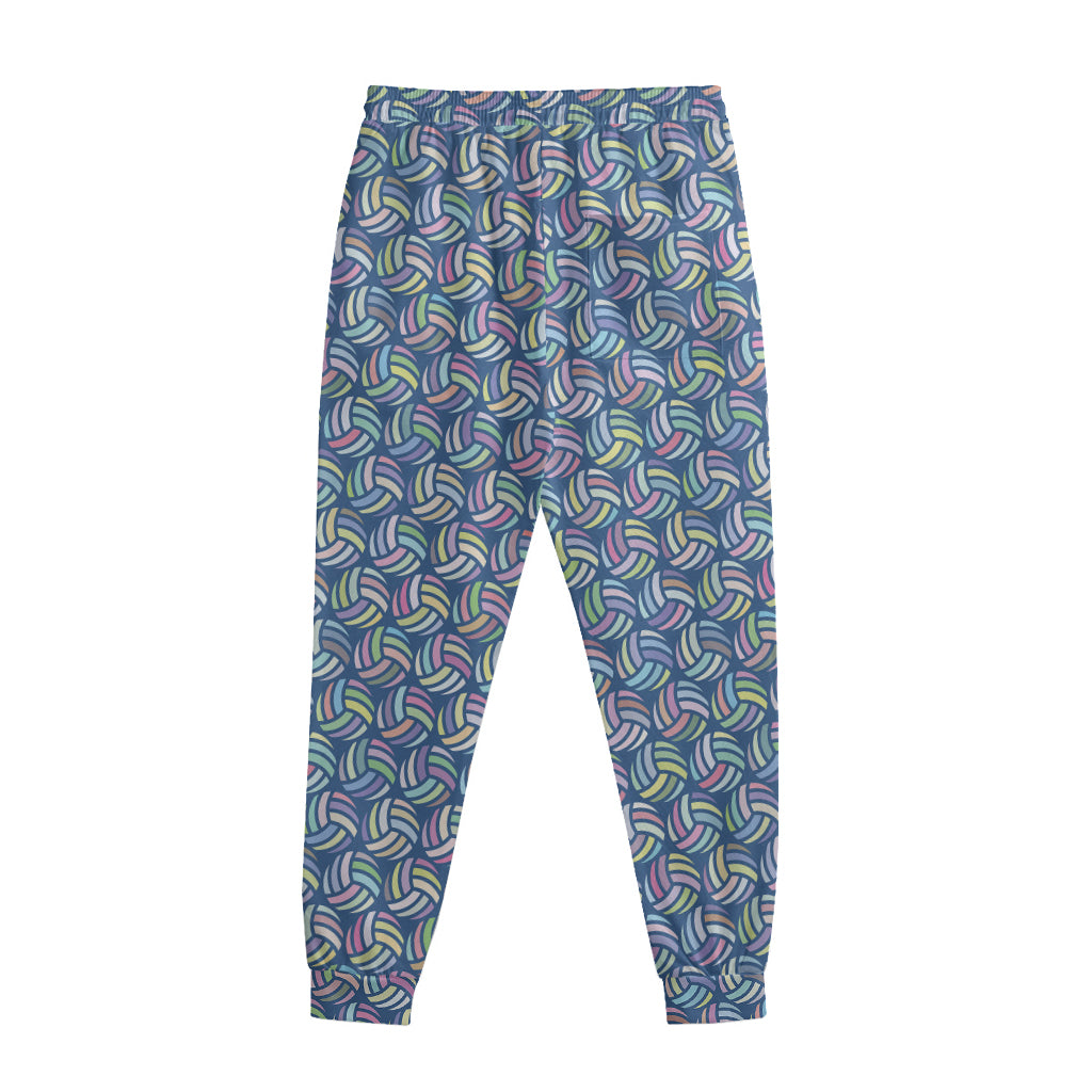 Pastel Volleyball Pattern Print Sweatpants
