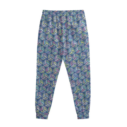 Pastel Volleyball Pattern Print Sweatpants