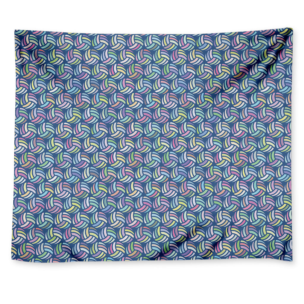 Pastel Volleyball Pattern Print Tapestry