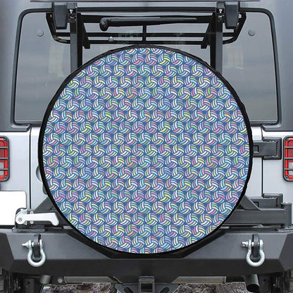 Pastel Volleyball Pattern Print Tire Cover