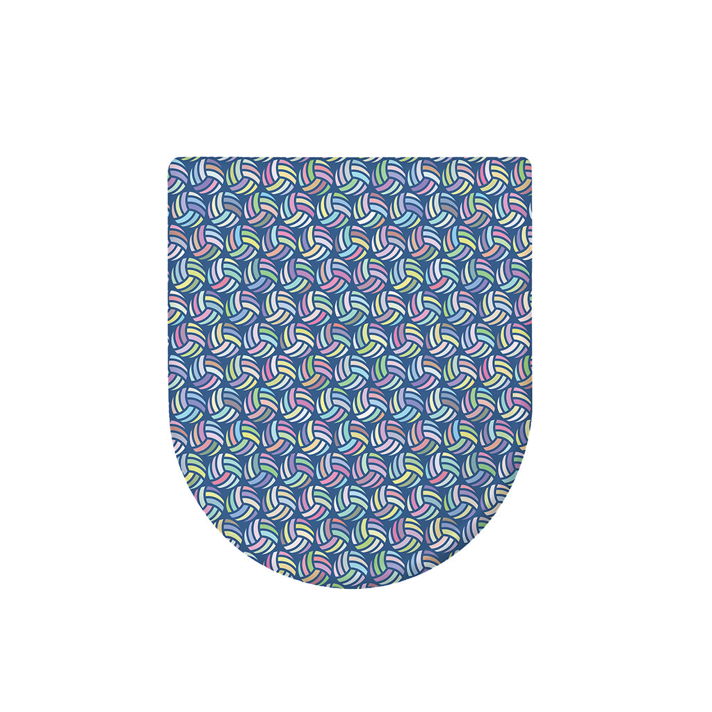 Pastel Volleyball Pattern Print Toilet Lid Cover