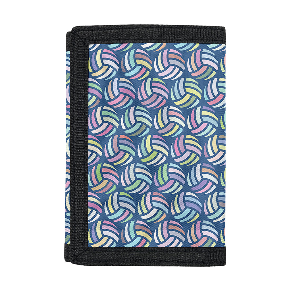 Pastel Volleyball Pattern Print Trifold Wallet