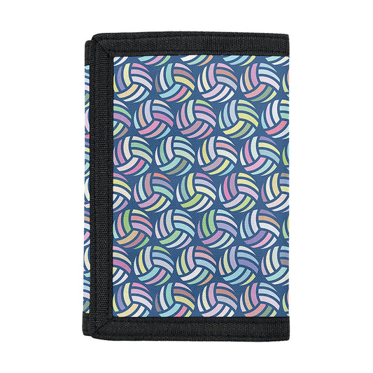 Pastel Volleyball Pattern Print Trifold Wallet