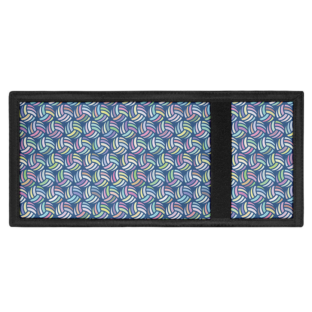 Pastel Volleyball Pattern Print Trifold Wallet