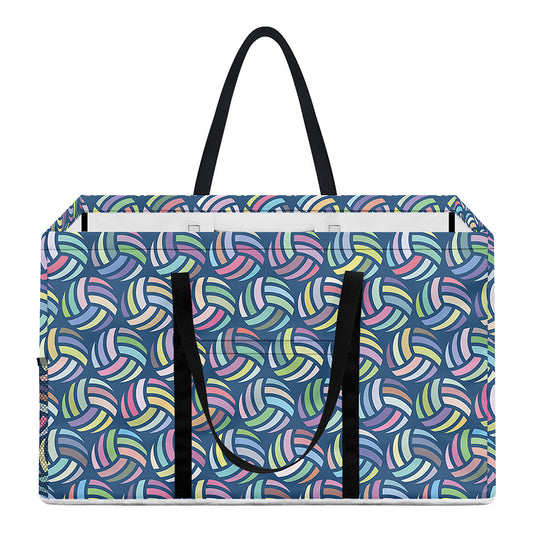 Pastel Volleyball Pattern Print Utility Tote Bag