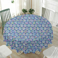 Pastel Volleyball Pattern Print Waterproof Round Tablecloth