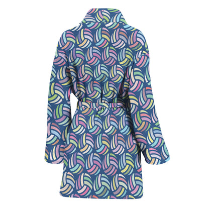 Pastel Volleyball Pattern Print Women's Bathrobe