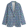 Pastel Volleyball Pattern Print Women's Cotton Blazer