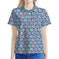 Pastel Volleyball Pattern Print Women's Polo Shirt